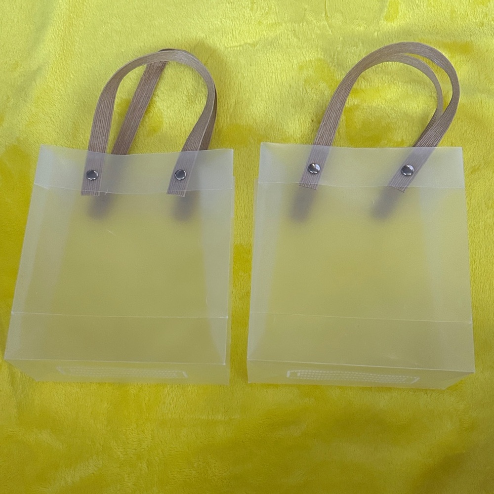 Chic Transparent Tote with Brown Handles